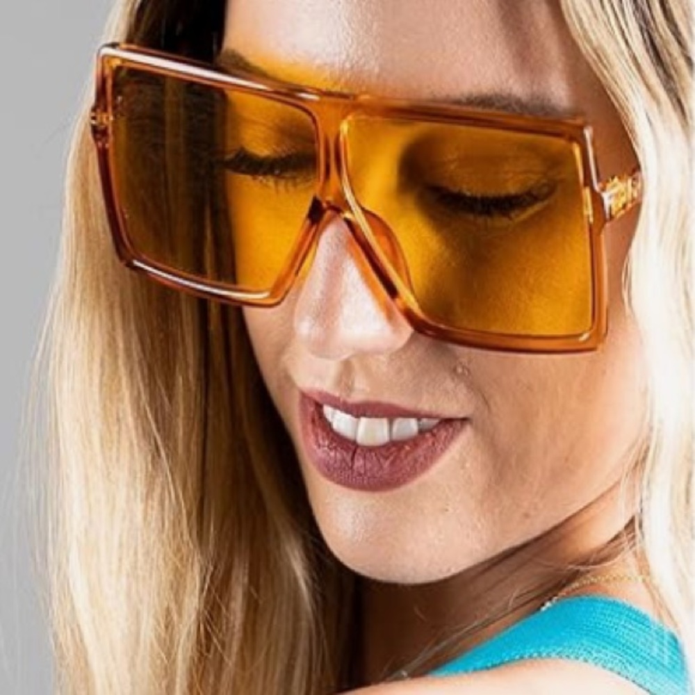 Yellow Oversized Square Sunglasses